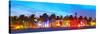 Miami Beach Florida Hotels and Restaurants at Sunset-Fotomak-Stretched Canvas