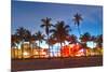 Miami Beach Florida Hotels And Restaurants At Sunset-Fotomak-Mounted Photographic Print