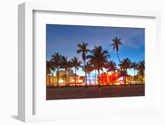 Miami Beach Florida Hotels And Restaurants At Sunset-Fotomak-Framed Photographic Print