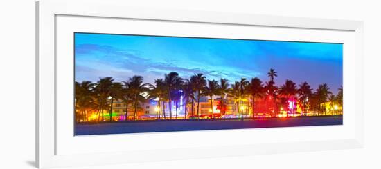 Miami Beach Florida Hotels and Restaurants at Sunset-Fotomak-Framed Photographic Print