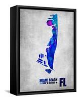 Miami Beach Florida-NaxArt-Framed Stretched Canvas