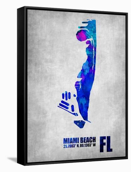 Miami Beach Florida-NaxArt-Framed Stretched Canvas