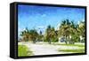 Miami Beach - In the Style of Oil Painting-Philippe Hugonnard-Framed Stretched Canvas