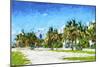 Miami Beach - In the Style of Oil Painting-Philippe Hugonnard-Mounted Giclee Print