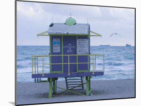 Miami Beach Lifeguard Shack, Miami Beach, Florida, USA-Walter Bibikow-Mounted Photographic Print