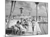 Miami Beach's Versailles Hotel Holding a Fashion Show on Terrace, Sponsored by Saks Fifth Avenue-William C^ Shrout-Mounted Photographic Print