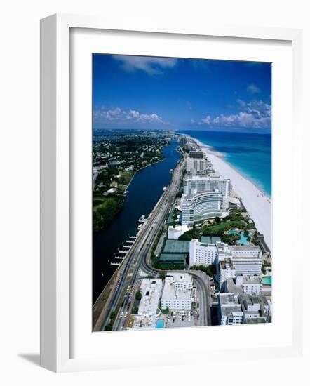 Miami Beach Skyline, Aerial, Miami, Florida, USA-Steve Vidler-Framed Photographic Print