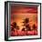 Miami Beach South Beach Sunset Palm Trees in Ocean Drive Florida-holbox-Framed Photographic Print