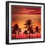 Miami Beach South Beach Sunset Palm Trees in Ocean Drive Florida-holbox-Framed Photographic Print