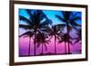 Miami Beach South Beach Sunset Palm Trees in Ocean Drive Florida-holbox-Framed Photographic Print