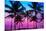 Miami Beach South Beach Sunset Palm Trees in Ocean Drive Florida-holbox-Mounted Photographic Print