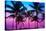 Miami Beach South Beach Sunset Palm Trees in Ocean Drive Florida-holbox-Stretched Canvas