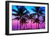 Miami Beach South Beach Sunset Palm Trees in Ocean Drive Florida-holbox-Framed Photographic Print