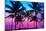 Miami Beach South Beach Sunset Palm Trees in Ocean Drive Florida-holbox-Mounted Photographic Print