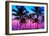 Miami Beach South Beach Sunset Palm Trees in Ocean Drive Florida-holbox-Framed Photographic Print