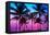 Miami Beach South Beach Sunset Palm Trees in Ocean Drive Florida-holbox-Framed Stretched Canvas