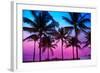 Miami Beach South Beach Sunset Palm Trees in Ocean Drive Florida-holbox-Framed Photographic Print