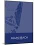 Miami Beach, United States of America Blue Map-null-Mounted Poster