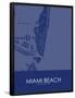 Miami Beach, United States of America Blue Map-null-Framed Poster