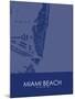 Miami Beach, United States of America Blue Map-null-Mounted Poster
