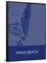 Miami Beach, United States of America Blue Map-null-Framed Poster