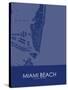 Miami Beach, United States of America Blue Map-null-Stretched Canvas