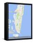 Miami Beach, United States of America Map-null-Framed Stretched Canvas