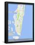 Miami Beach, United States of America Map-null-Framed Poster