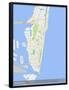 Miami Beach, United States of America Map-null-Framed Poster