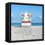 Miami Beach V-Richard Silver-Framed Stretched Canvas