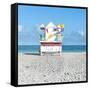 Miami Beach V-Richard Silver-Framed Stretched Canvas