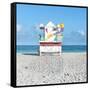 Miami Beach V-Richard Silver-Framed Stretched Canvas