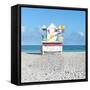 Miami Beach V-Richard Silver-Framed Stretched Canvas