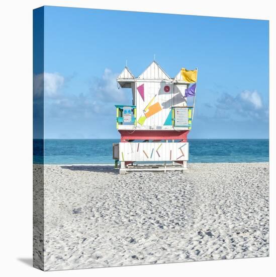 Miami Beach V-Richard Silver-Stretched Canvas