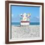 Miami Beach V-Richard Silver-Framed Art Print