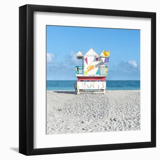 Miami Beach V-Richard Silver-Framed Art Print