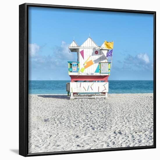 Miami Beach V-Richard Silver-Framed Art Print