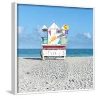 Miami Beach V-Richard Silver-Framed Art Print