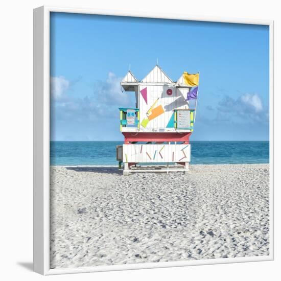Miami Beach V-Richard Silver-Framed Art Print