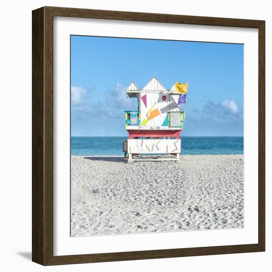 Miami Beach V-Richard Silver-Framed Art Print