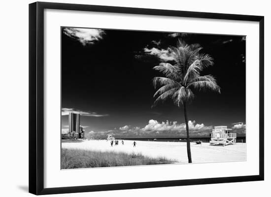 Miami Beach with Life Guard Station - Florida - USA-Philippe Hugonnard-Framed Photographic Print