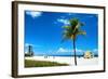 Miami Beach with Life Guard Station - Florida - USA-Philippe Hugonnard-Framed Photographic Print