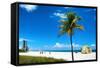 Miami Beach with Life Guard Station - Florida - USA-Philippe Hugonnard-Framed Stretched Canvas