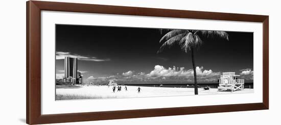 Miami Beach with Life Guard Station - Florida - USA-Philippe Hugonnard-Framed Photographic Print