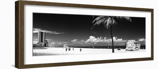 Miami Beach with Life Guard Station - Florida - USA-Philippe Hugonnard-Framed Photographic Print