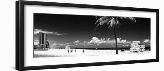 Miami Beach with Life Guard Station - Florida - USA-Philippe Hugonnard-Framed Photographic Print