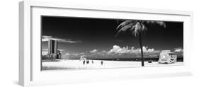 Miami Beach with Life Guard Station - Florida - USA-Philippe Hugonnard-Framed Photographic Print