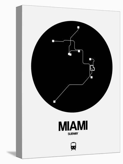Miami Black Subway Map-NaxArt-Stretched Canvas