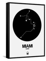 Miami Black Subway Map-NaxArt-Framed Stretched Canvas