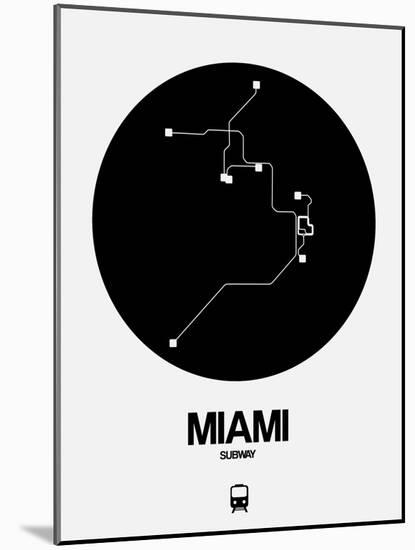 Miami Black Subway Map-NaxArt-Mounted Art Print